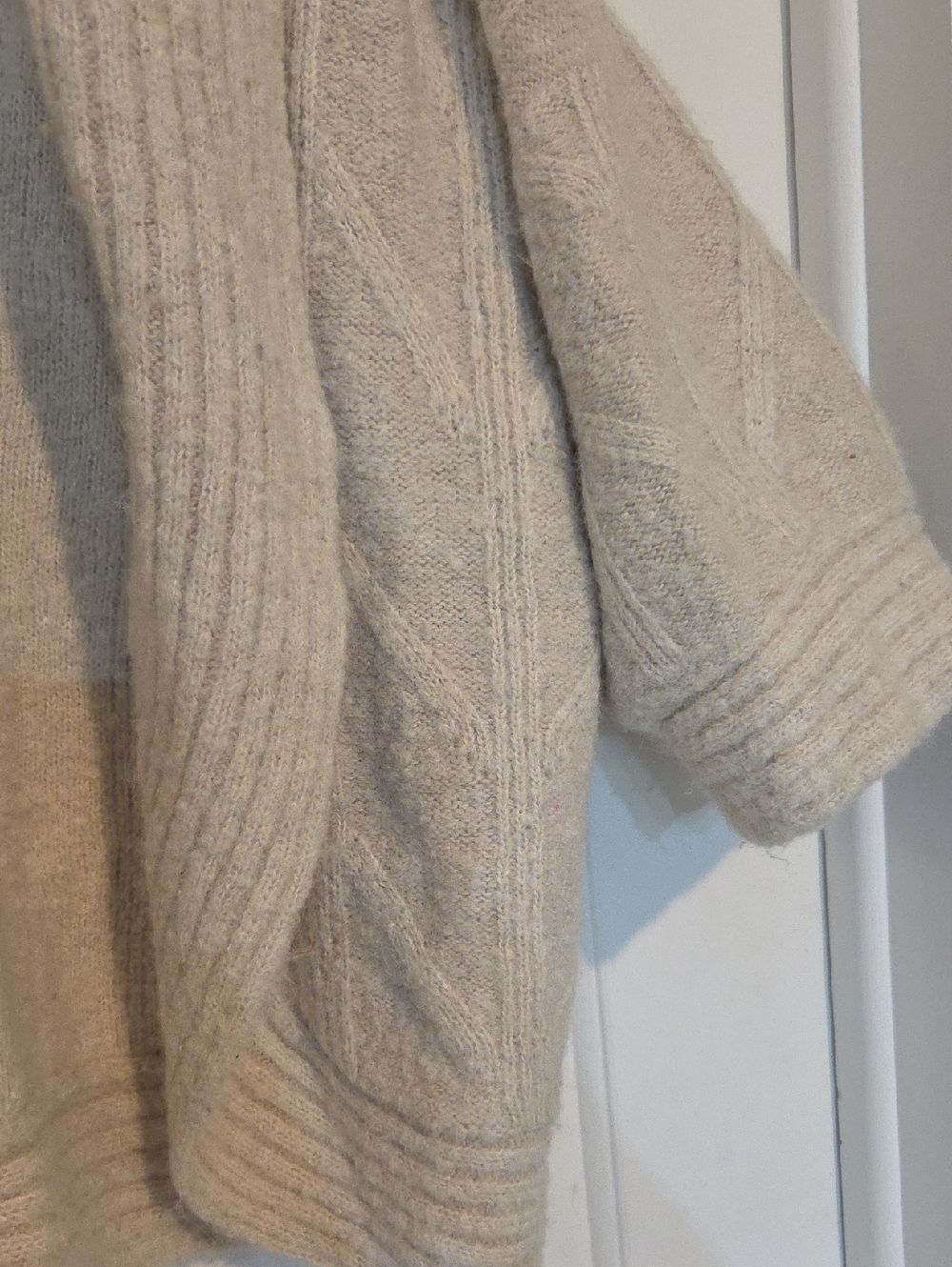 Peruvian Connection Cable Knit Shawl Cardigan Alpaca Blend - Picture 6 of 8